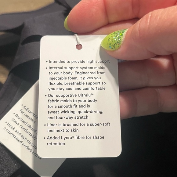NWT! Lululemon AirSupport Black Ultralu Sports Bra 38C Running Support stretch - Picture 6 of 16